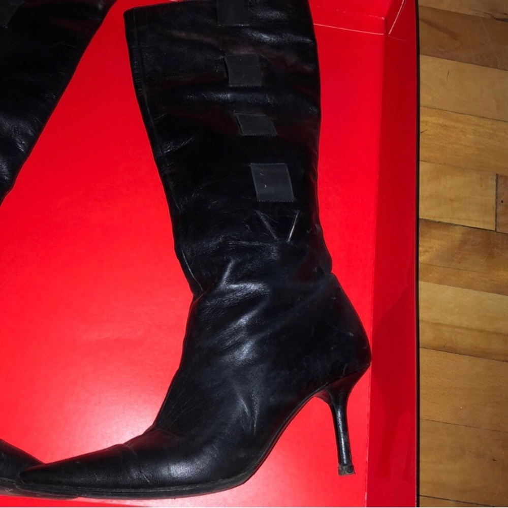 Valentino Garavani Black Leather Knee High Boots